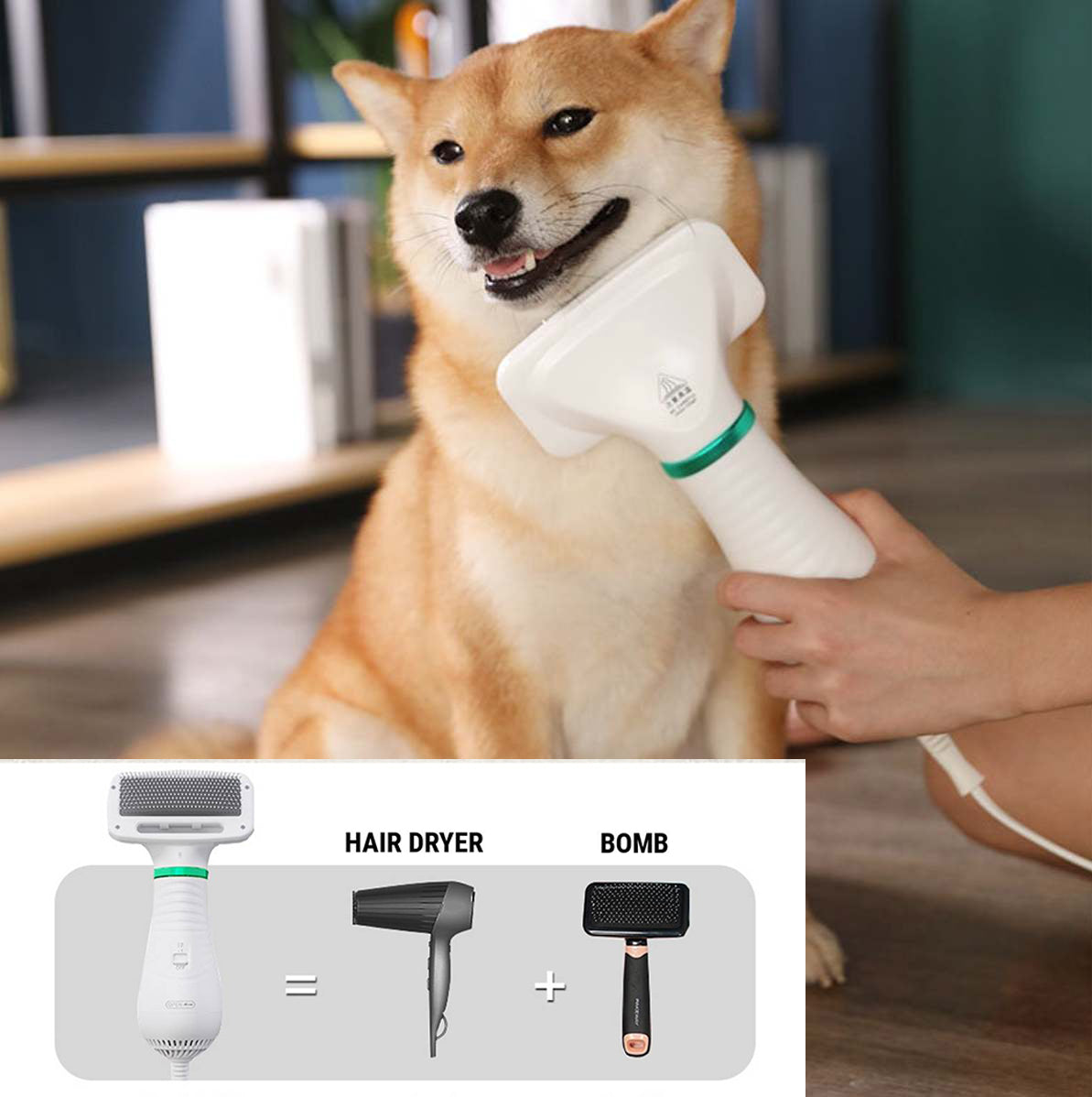 2 in 1 Dryer Brush + Comb for drying pets